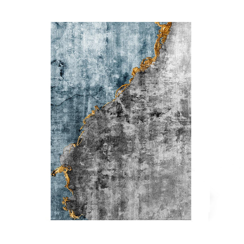 Modern Living Room Area Rug Abstract Pattern Polyester Stain Resistant Rug for Home Decor