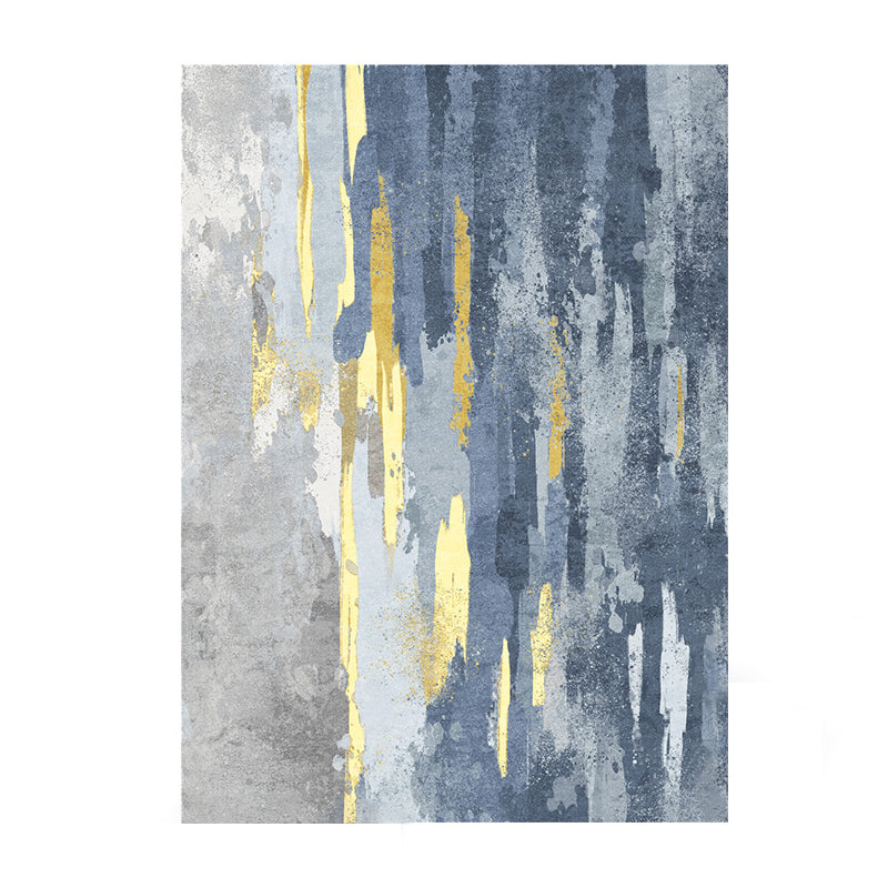 Modern Living Room Area Rug Abstract Pattern Polyester Stain Resistant Rug for Home Decor