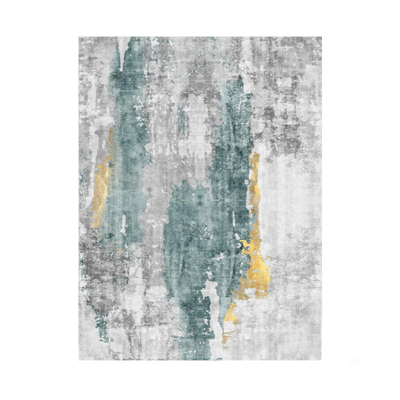 Modern Living Room Area Rug Abstract Pattern Polyester Stain Resistant Rug for Home Decor