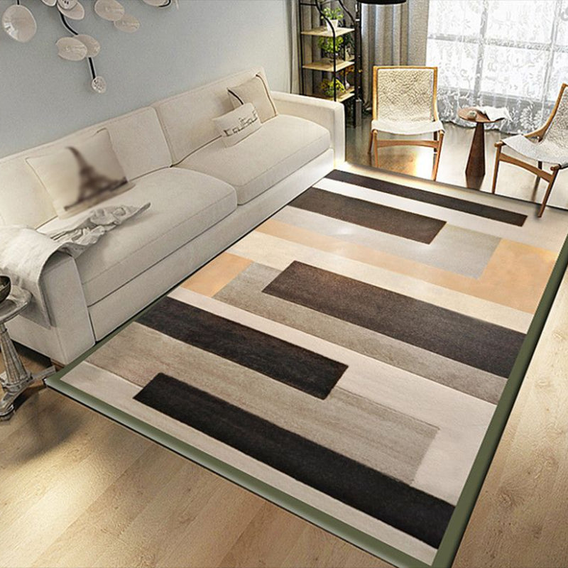 Yellow Geometric Rug Polyester Modern Rug Washable Indoor Rug for Home Decor