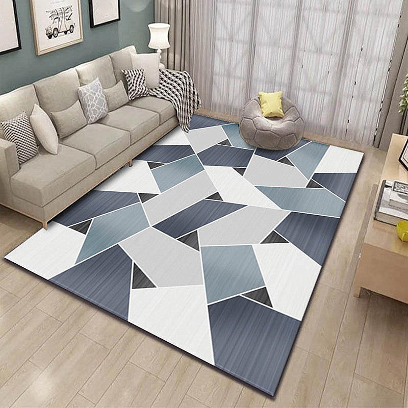 Yellow Geometric Rug Polyester Modern Rug Washable Indoor Rug for Home Decor