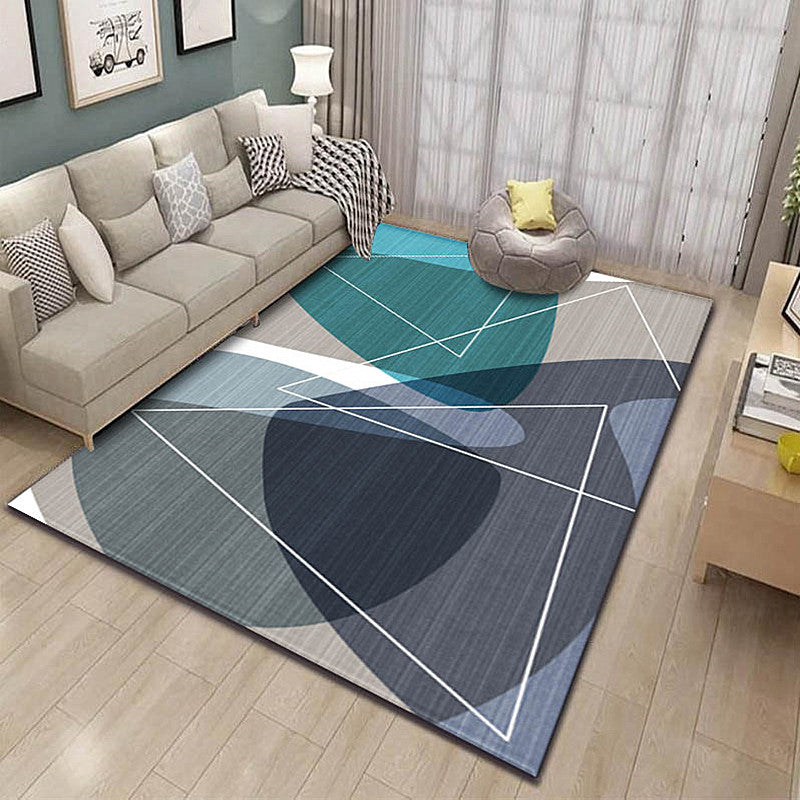 Yellow Geometric Rug Polyester Modern Rug Washable Indoor Rug for Home Decor