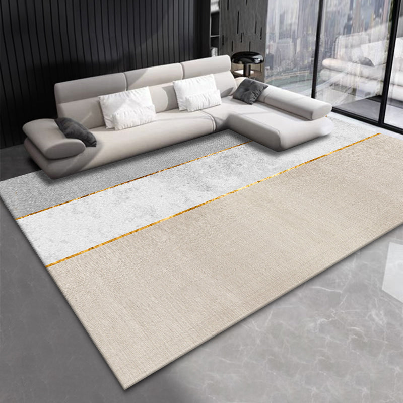 Stylish Modern Area Carpet Geometric Pattern Polyester Area Rug Anti-Slip Washable Rug for Bedroom