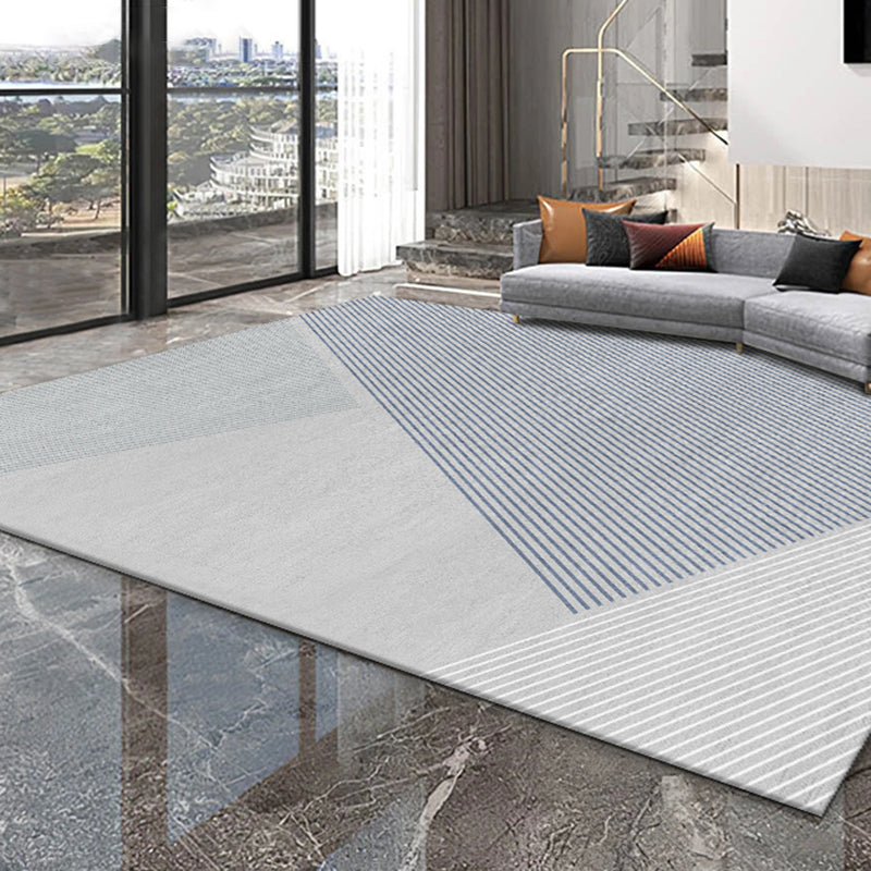 Stylish Modern Area Carpet Geometric Pattern Polyester Area Rug Anti-Slip Washable Rug for Bedroom