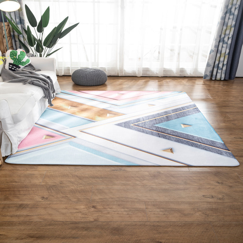 Minimalist Graphic Print Rug Polyester Carpet Non-Slip Backing Indoor Carpet for Home Decoration