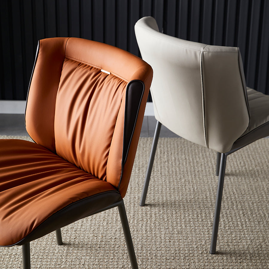 Home Scandinavian Side Stuhl Polsterer Flügelback Metall Esszimmerstuhl