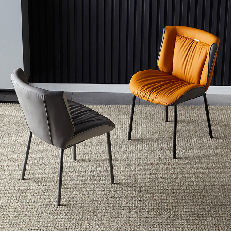 Home Scandinavian Side Stuhl Polsterer Flügelback Metall Esszimmerstuhl