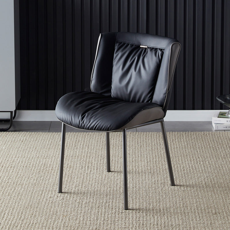 Home Scandinavian Side Stuhl Polsterer Flügelback Metall Esszimmerstuhl