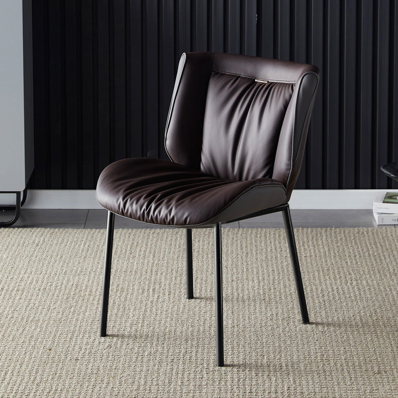 Home Scandinavian Side Stuhl Polsterer Flügelback Metall Esszimmerstuhl