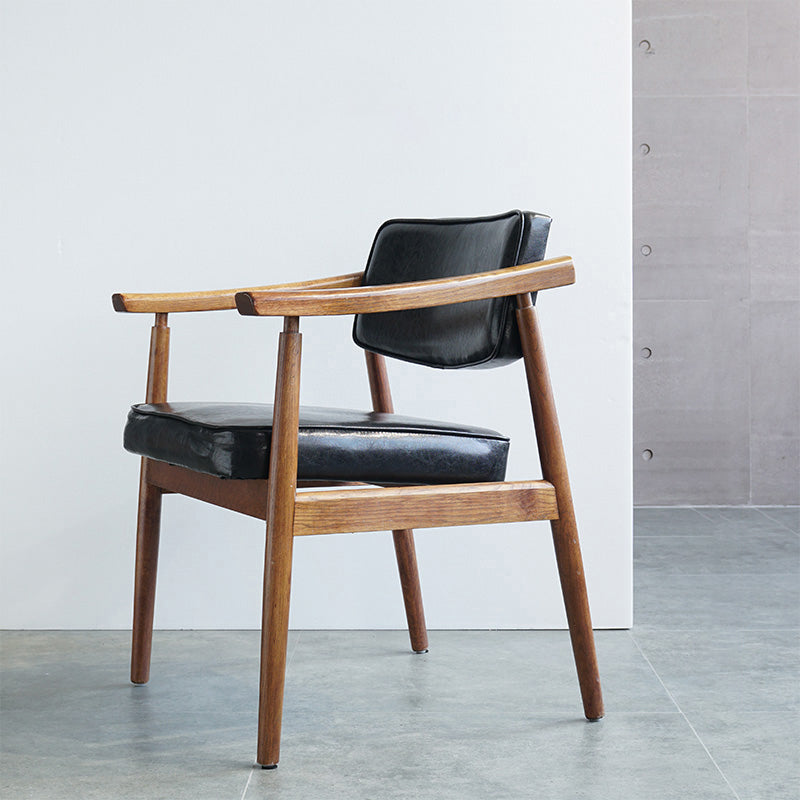 Scandinavian Style Wood Dining Chairs Home Open Back Dining Side Chair with Arm