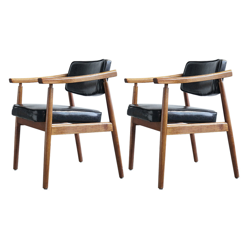 Scandinavian Style Wood Dining Chairs Home Open Back Dining Side Chair with Arm