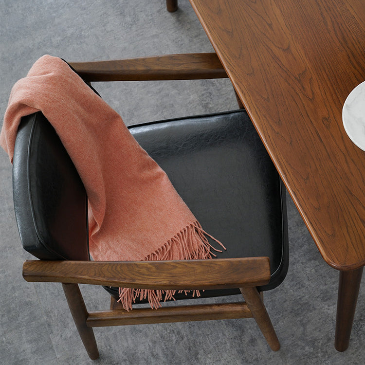 Scandinavian Style Wood Dining Chairs Home Open Back Dining Side Chair with Arm