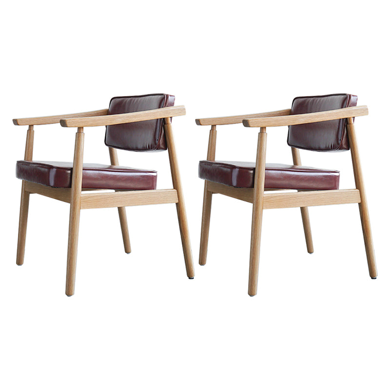 Scandinavian Style Wood Dining Chairs Home Open Back Dining Side Chair with Arm