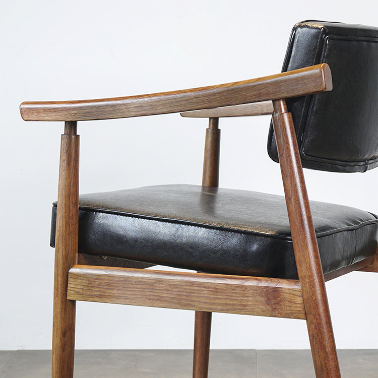 Scandinavian Style Wood Dining Chairs Home Open Back Dining Side Chair with Arm