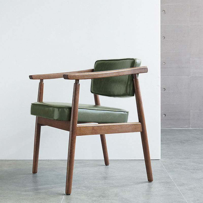 Scandinavian Style Wood Dining Chairs Home Open Back Dining Side Chair with Arm