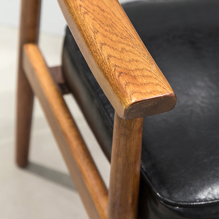 Scandinavian Style Wood Dining Chairs Home Open Back Dining Side Chair with Arm