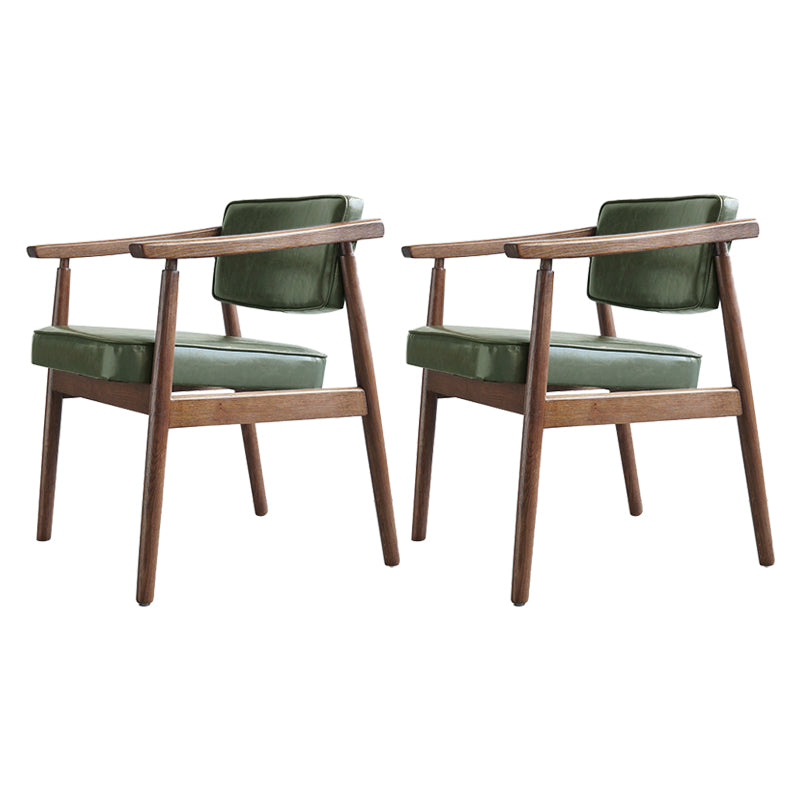 Scandinavian Style Wood Dining Chairs Home Open Back Dining Side Chair with Arm