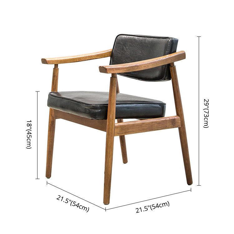 Scandinavian Style Wood Dining Chairs Home Open Back Dining Side Chair with Arm
