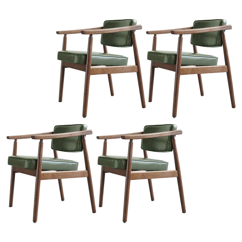 Scandinavian Style Wood Dining Chairs Home Open Back Dining Side Chair with Arm