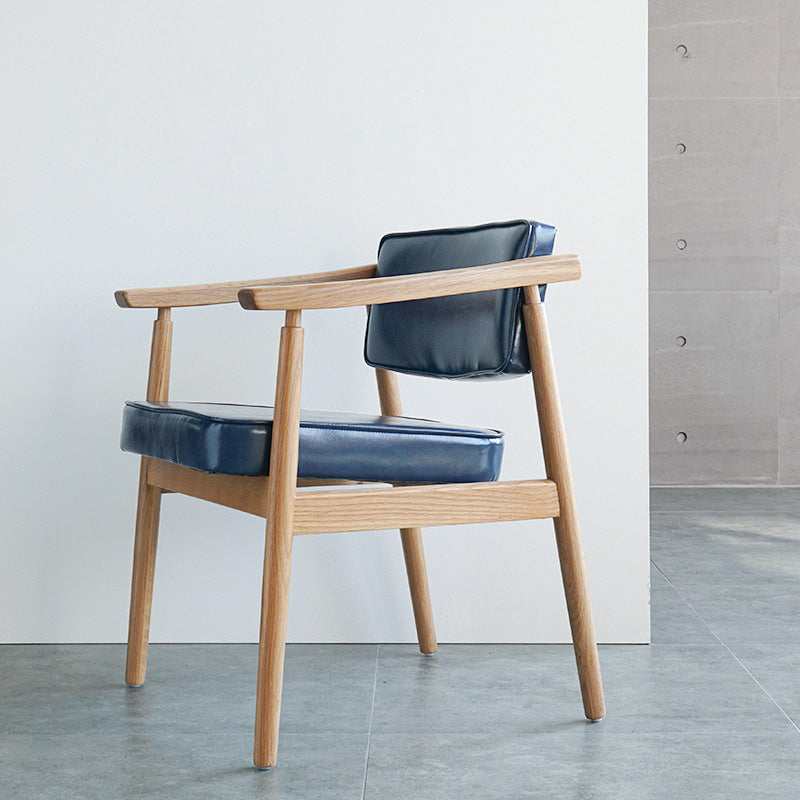 Scandinavian Style Wood Dining Chairs Home Open Back Dining Side Chair with Arm