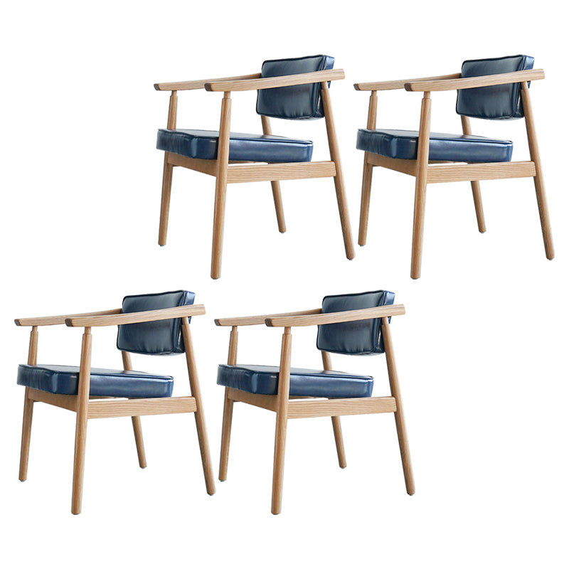 Scandinavian Style Wood Dining Chairs Home Open Back Dining Side Chair with Arm