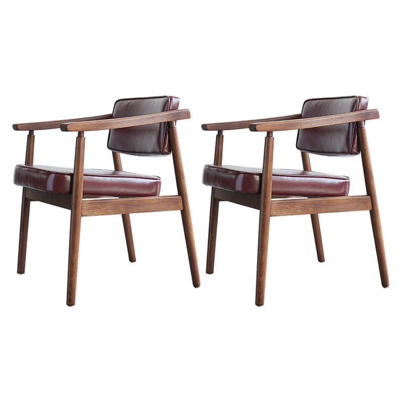 Scandinavian Style Wood Dining Chairs Home Open Back Dining Side Chair with Arm