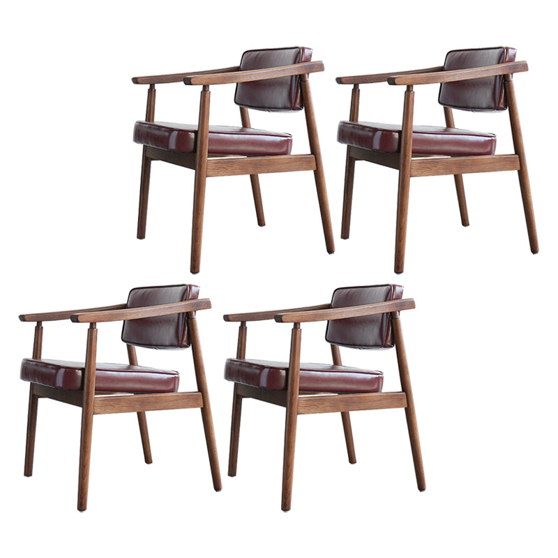 Scandinavian Style Wood Dining Chairs Home Open Back Dining Side Chair with Arm