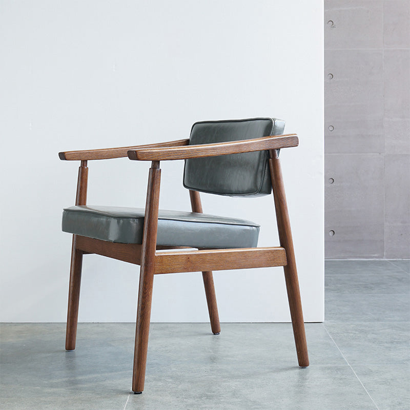 Scandinavian Style Wood Dining Chairs Home Open Back Dining Side Chair with Arm