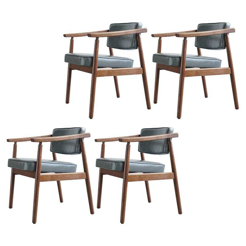 Scandinavian Style Wood Dining Chairs Home Open Back Dining Side Chair with Arm