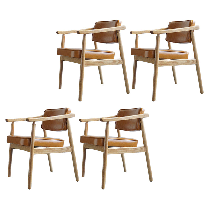 Scandinavian Style Wood Dining Chairs Home Open Back Dining Side Chair with Arm
