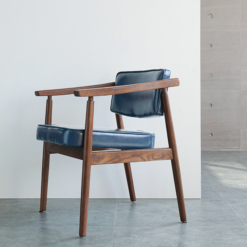 Scandinavian Style Wood Dining Chairs Home Open Back Dining Side Chair with Arm