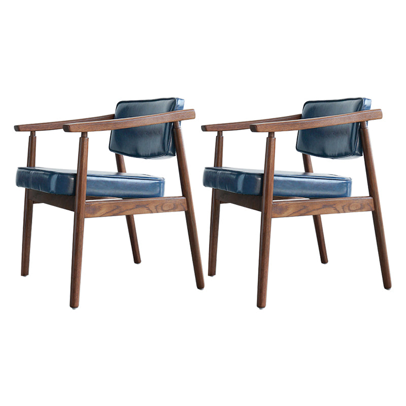 Scandinavian Style Wood Dining Chairs Home Open Back Dining Side Chair with Arm