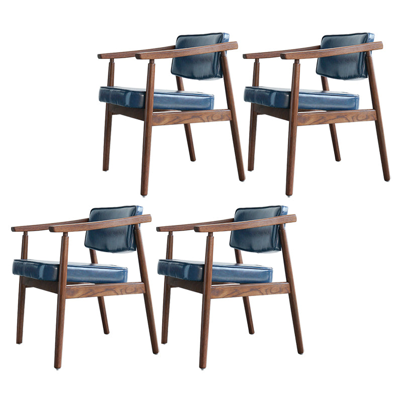 Scandinavian Style Wood Dining Chairs Home Open Back Dining Side Chair with Arm