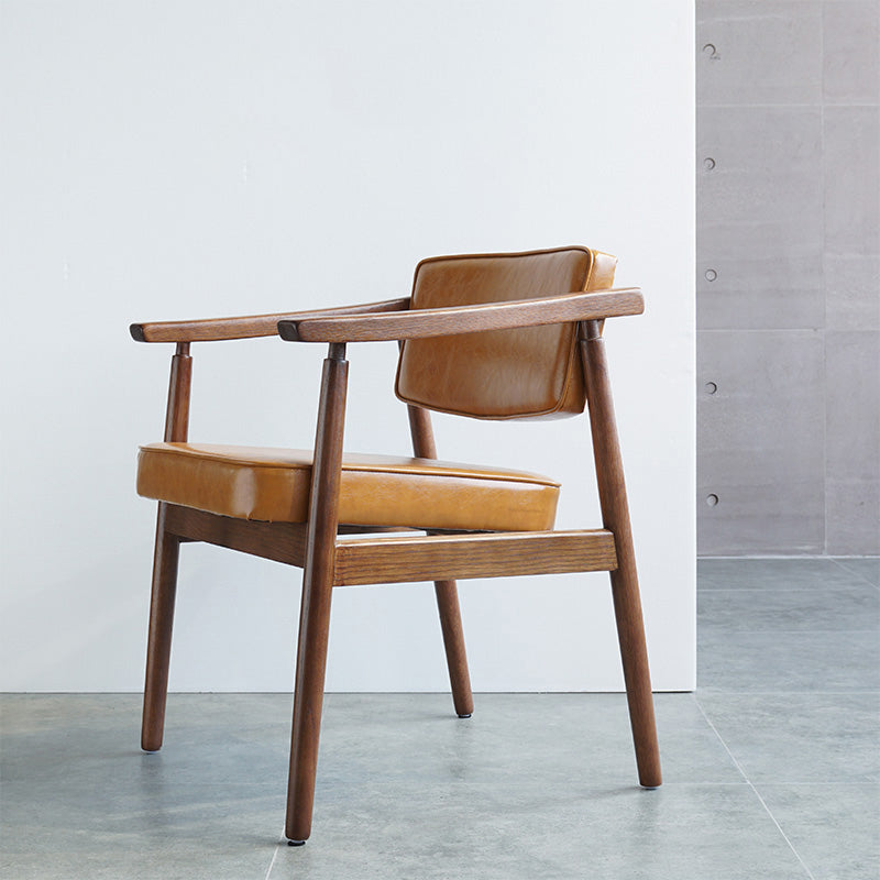 Scandinavian Style Wood Dining Chairs Home Open Back Dining Side Chair with Arm