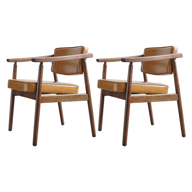 Scandinavian Style Wood Dining Chairs Home Open Back Dining Side Chair with Arm