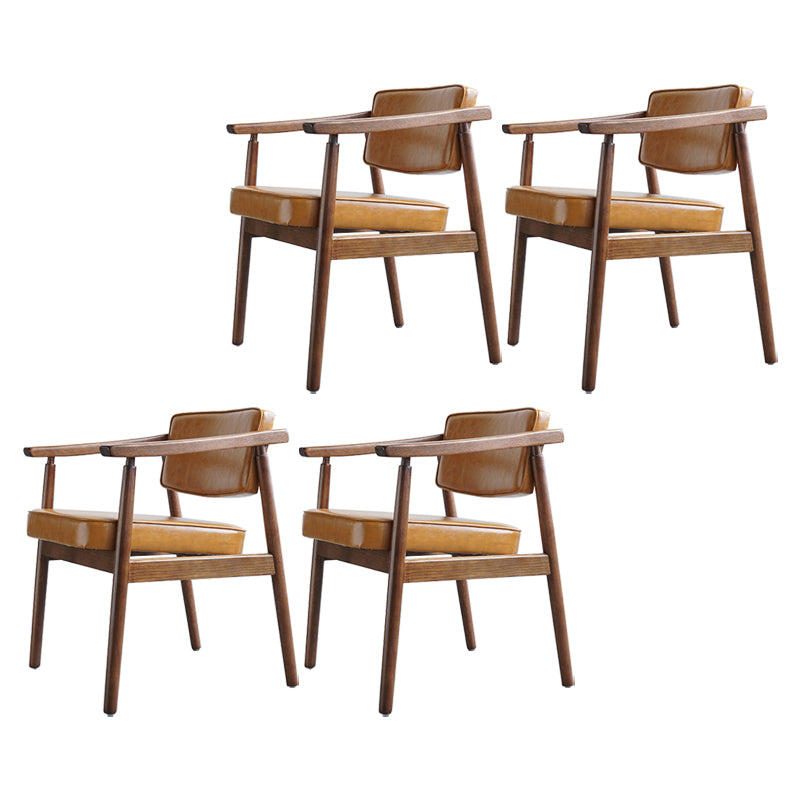 Scandinavian Style Wood Dining Chairs Home Open Back Dining Side Chair with Arm