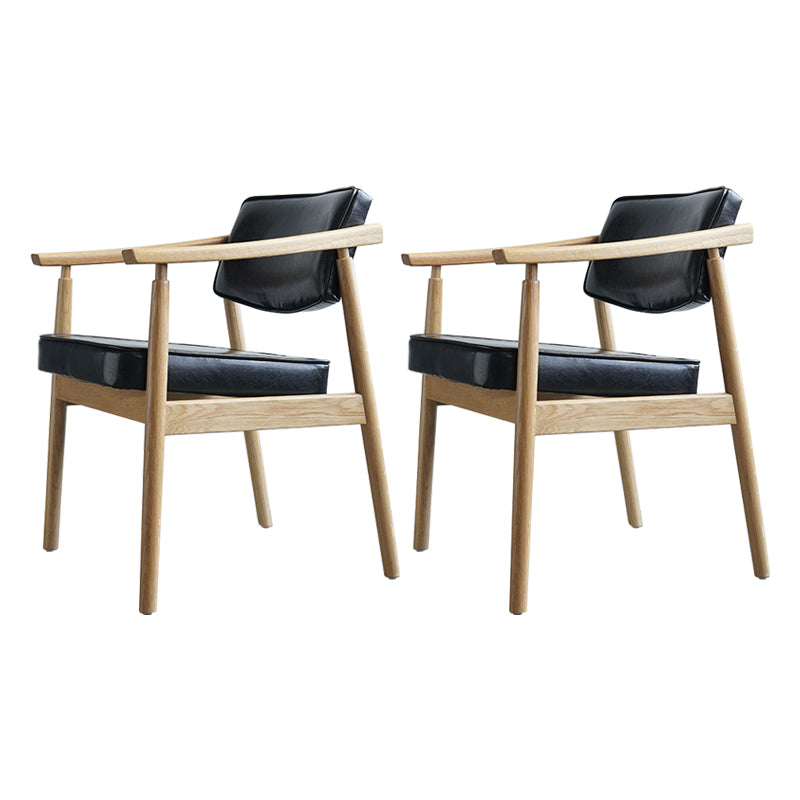 Scandinavian Style Wood Dining Chairs Home Open Back Dining Side Chair with Arm