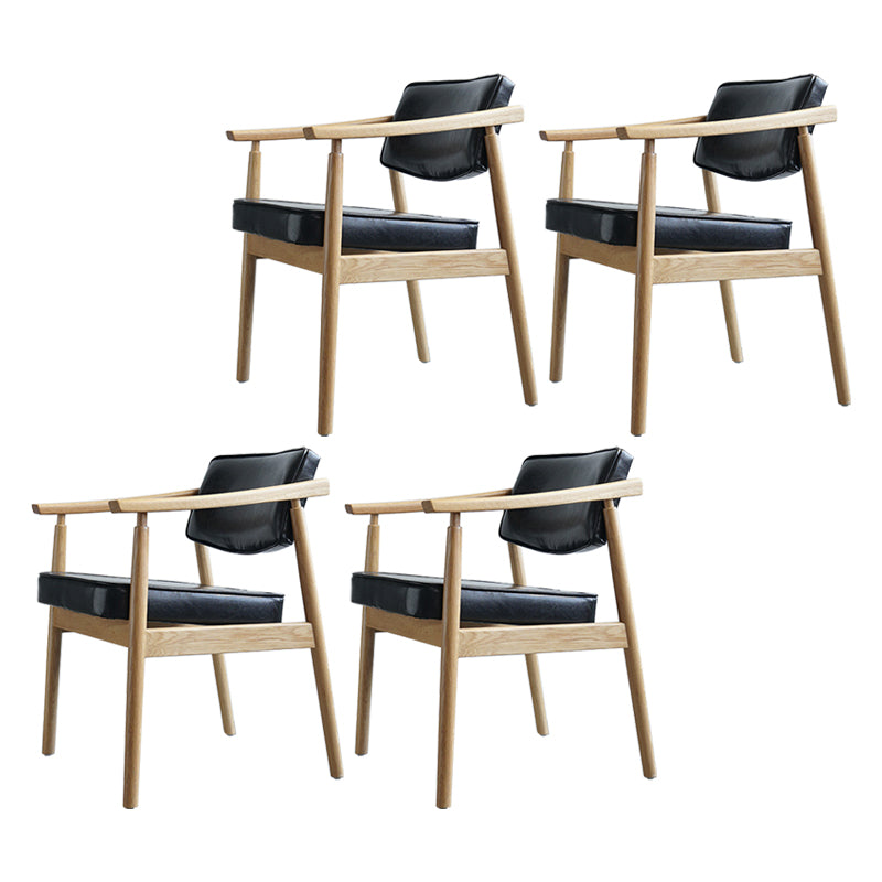 Scandinavian Style Wood Dining Chairs Home Open Back Dining Side Chair with Arm