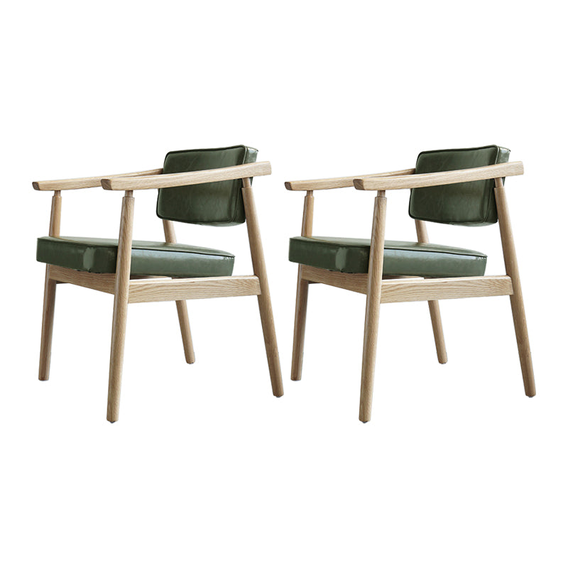 Scandinavian Style Wood Dining Chairs Home Open Back Dining Side Chair with Arm