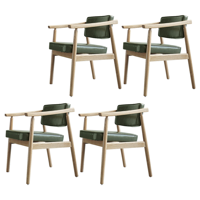 Scandinavian Style Wood Dining Chairs Home Open Back Dining Side Chair with Arm