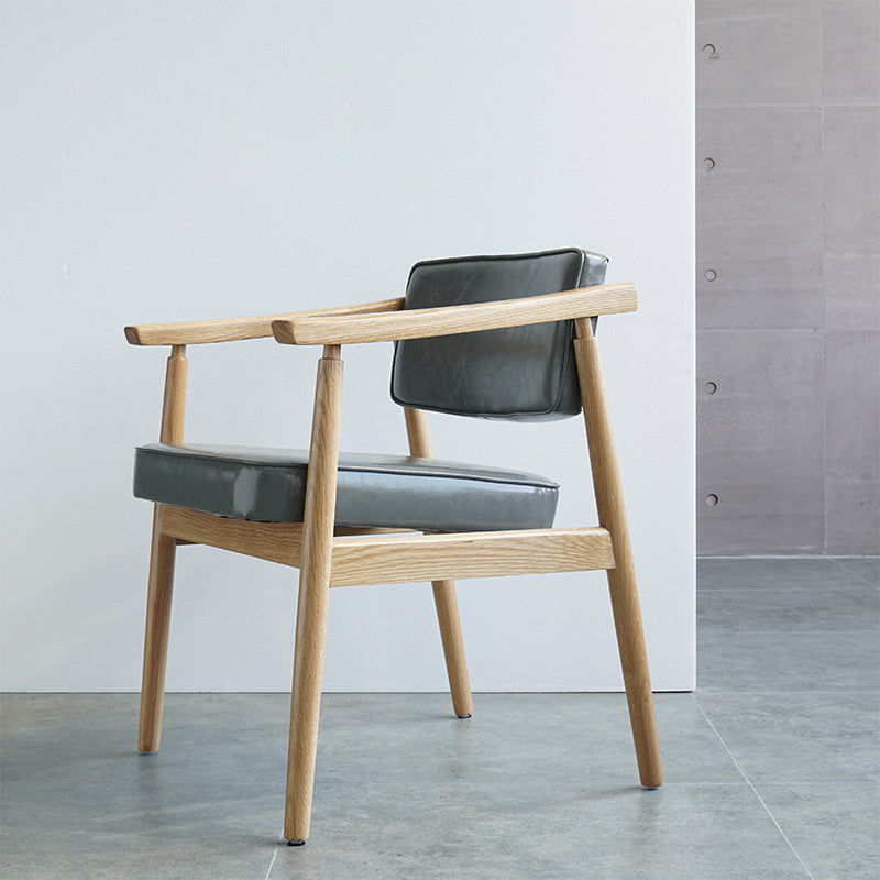 Scandinavian Style Wood Dining Chairs Home Open Back Dining Side Chair with Arm
