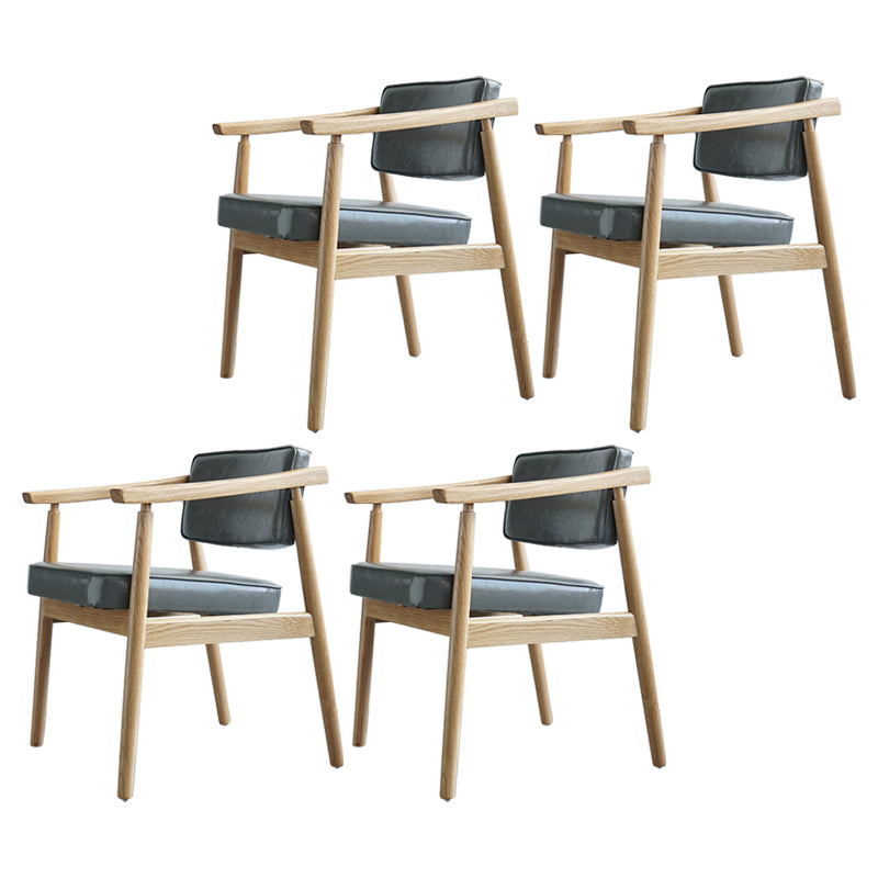 Scandinavian Style Wood Dining Chairs Home Open Back Dining Side Chair with Arm