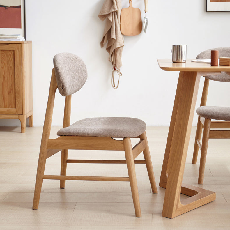 Nordic Wooden Dining Chair with 4 Legs 32"H Open Back Dining Side Chair for Restaurant