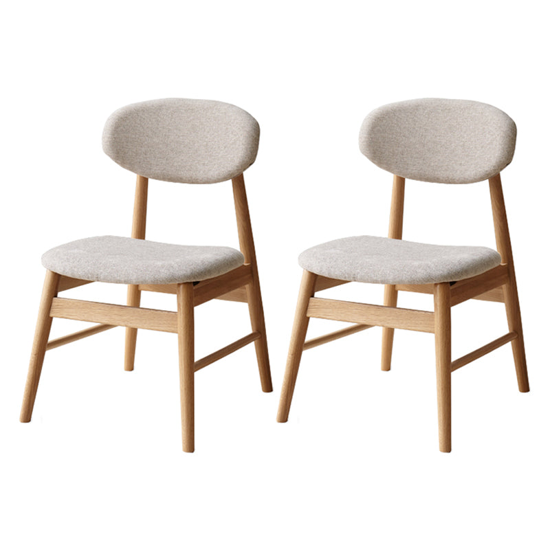 Nordic Wooden Dining Chair with 4 Legs 32"H Open Back Dining Side Chair for Restaurant