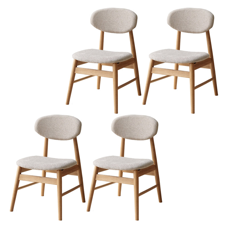 Nordic Wooden Dining Chair with 4 Legs 32"H Open Back Dining Side Chair for Restaurant