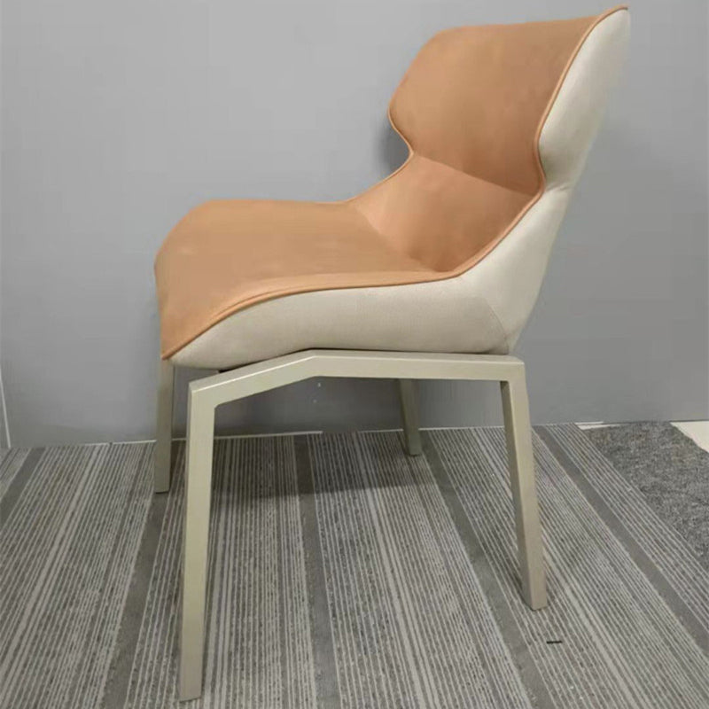 Glam Style Metal Chairs Set Solid Back Side Kitchen Dining Room Chairs