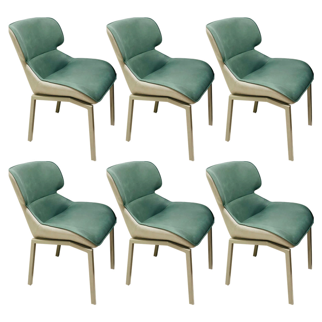 Glam Style Metal Chairs Set Solid Back Side Kitchen Dining Room Chairs