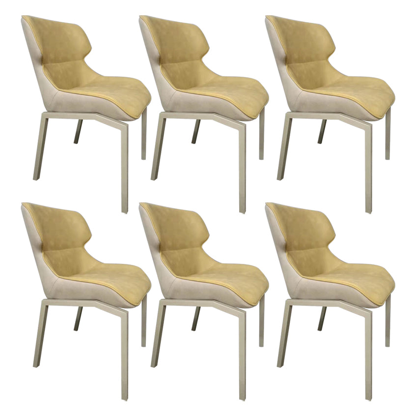 Glam Style Metal Chairs Set Solid Back Side Kitchen Dining Room Chairs