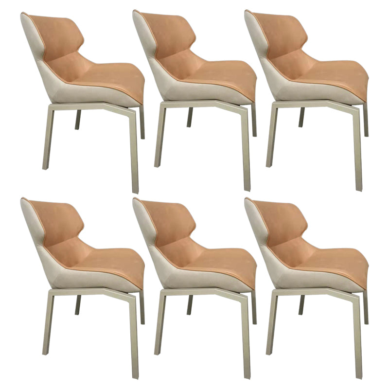 Glam Style Metal Chairs Set Solid Back Side Kitchen Dining Room Chairs