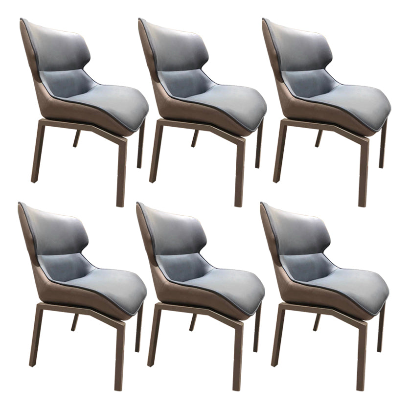 Glam Style Metal Chairs Set Solid Back Side Kitchen Dining Room Chairs